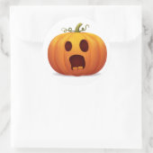Rond Sticker classique Citrouille d'Halloween jack-o-la (Sac)