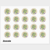 Rond Sticker classique de jardin Valentine Dachshund He (Feuille)