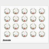 Rond Sticker classique de mariage d'hiver (Feuille)