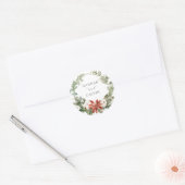 Rond Sticker classique de mariage d'hiver (Enveloppe)