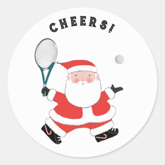 Rond Sticker classique de Noël de Tennis (Devant)