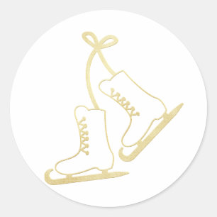 Rond Sticker classique de père Noël Ski Boots