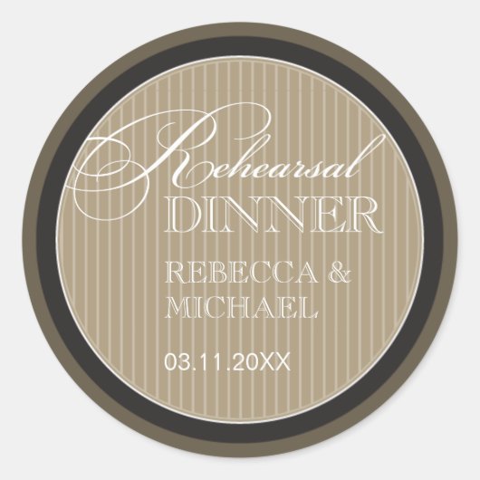 Rond Sticker classique de répétition à rayures (Devant)