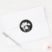 Rond Sticker classique en noir et blanc Iris (Enveloppe)
