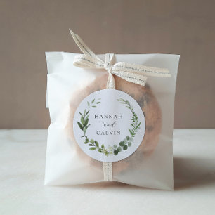 Rond Sticker classique Mariage Eucalyptus