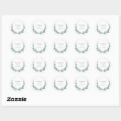 Rond Sticker classique Mariage Eucalyptus (Feuille)