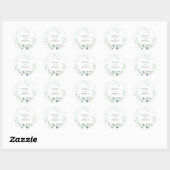 Rond Sticker classique Mariage Eucalyptus (Feuille)