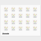 Rond Sticker classique Merci Anniversaire (Feuille)