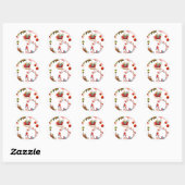 Rond Sticker classique père Noël et Red Sleigh (Feuille)