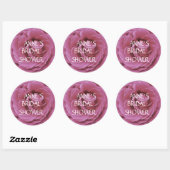 Rond Sticker classique photo rose rose (Feuille)