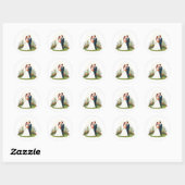 Rond Sticker classique Romance Mariage (Feuille)