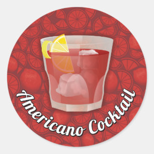 Rond Sticker classique ronde Americano Cocktail
