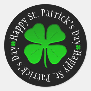 Rond Sticker classique Shamrock de la Saint-Patrick