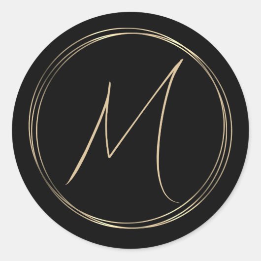 Rond Sticker Classy Monogram Gold Circles Classy (Devant)