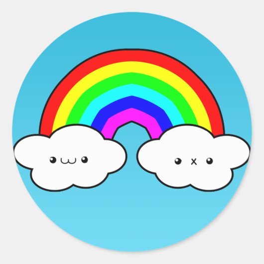 Rond Sticker Cloud Arc-en-ciel (Devant)