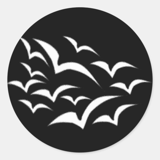 Rond Sticker Cloud Bat Blanc (Devant)