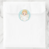 Rond Sticker Cloud de Nativité mignon Angel tenant (Sac)