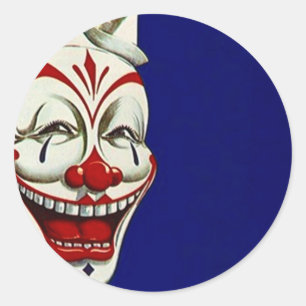 Rond Sticker Clown Peint Visage amusant Joyeux Expressi