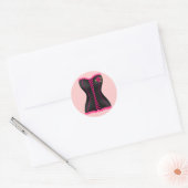 Rond Sticker Club Corset Rose Noir (Enveloppe)
