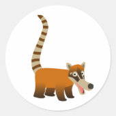 Rond Sticker Coatimundi avec un joli sourire (Devant)