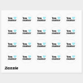 Rond Sticker Coeur Bleu (Feuille)