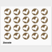 Rond Sticker Coeur Cheetah (Feuille)