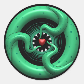 Rond Sticker Coeur Cthulhu