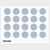 Rond Sticker Coeur de mariage bleu Dusty (Feuille)