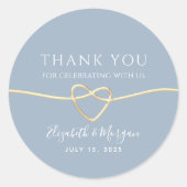 Rond Sticker Coeur de mariage bleu Dusty (Devant)