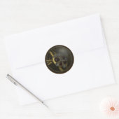 Rond Sticker Coeur mécanique Steampunk (Enveloppe)