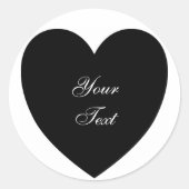 Rond Sticker Coeur Noir (Devant)