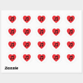 Rond Sticker Coeur note de musique (Feuille)