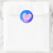 Rond Sticker COEUR NUAGE ROSE (Sac)