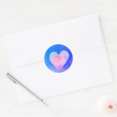 Rond Sticker COEUR NUAGE ROSE (Enveloppe)