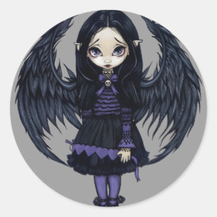 Rond Sticker "Coeurs de papier violet"