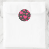 Rond Sticker Coeurs Valentin rose (Sac)