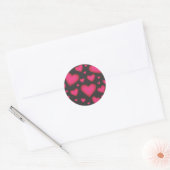 Rond Sticker Coeurs Valentin rose (Enveloppe)