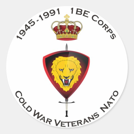 Rond Sticker Cold War Veterans NATO 1BE Corps (Devant)