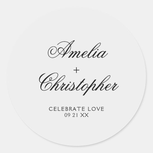 Rond Sticker collection Mariage floral romantique (Devant)