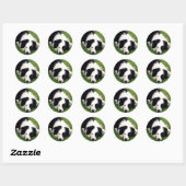 Rond Sticker Collie Bordure (Feuille)
