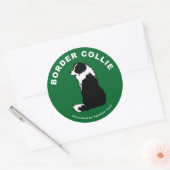 Rond Sticker Collie Bordure (Enveloppe)