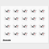 Rond Sticker Collie Bordure Cartoon Couture (Feuille)