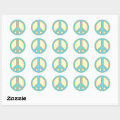 Rond Sticker Coloré pour SYMBOLE DE PAIX (Feuille)
