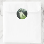 Rond Sticker comique pour enlèvement de vache UFO (Sac)