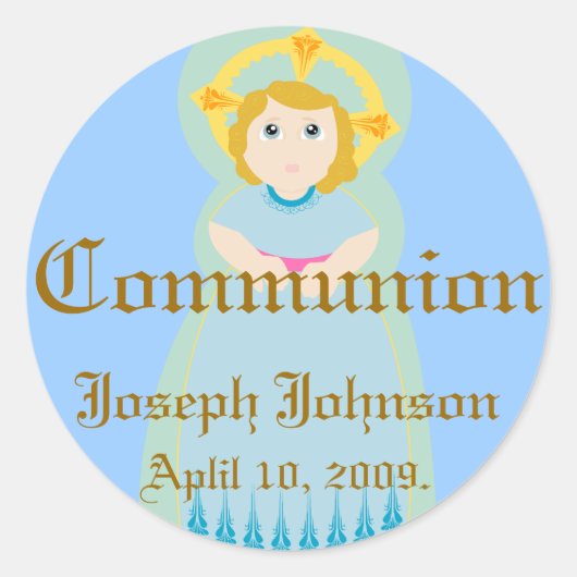 Rond Sticker Communion Personnaliser (Devant)