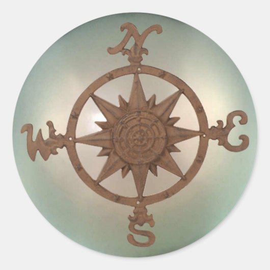 Rond Sticker Compass Rose 2 (Devant)
