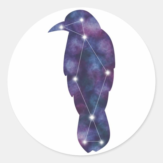 Rond Sticker Constellation du Corbeau (Devant)