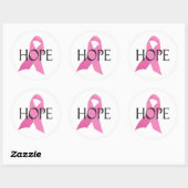 Rond Sticker contre le cancer du sein Hope (Feuille)