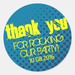 Rond Sticker cool à demi-teinte Jaune et Bleu