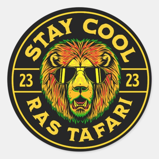 Rond Sticker Cool Bouton Ras Tafari (Devant)